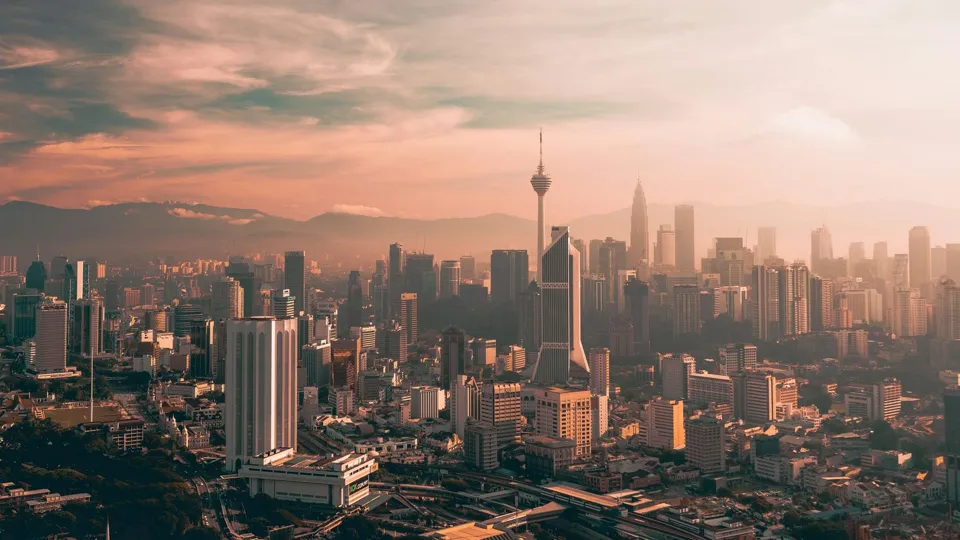 Kuala Lumpur skyline at sunset
